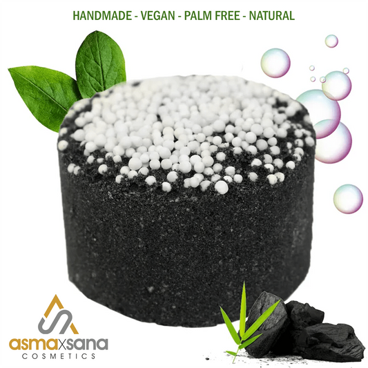 Asma x Sana Charcoal Detox Luxury Bath Bomb Natural Handmade Vegan Palm Free