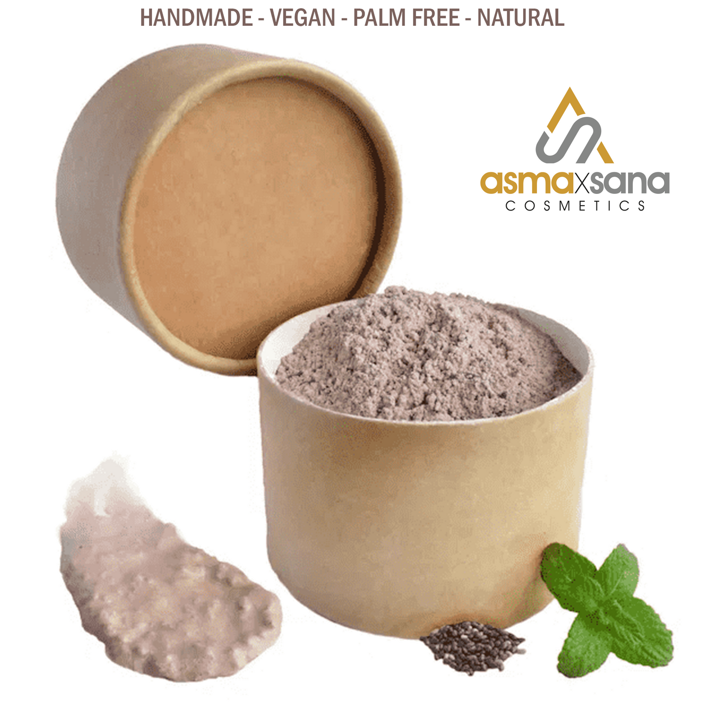 Asma X Sana French Red Clay Face Mask Natural Handmade Vegan Palm Free