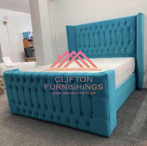 London Bed Frame in Crushed Velvet
