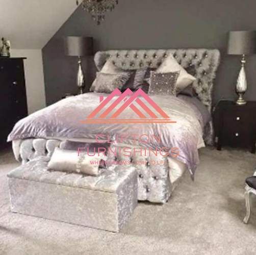 Paris Wing Bed Frame in Plush Velvet