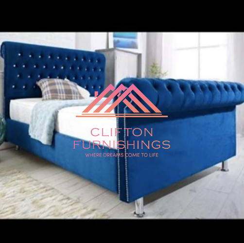 Tranto Bed Frame in Crushed Velvet