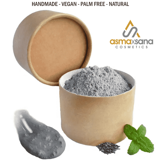 Asma X Sana Charcoal Detox Face Mask Natural Handmade Vegan Palm Free