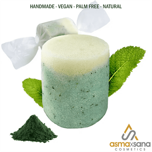 Asma x Sana Cooling Peppermint Solid Body Scrub Natural Handmade Vegan Palm Free