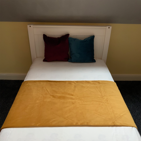 Handmade Plush Velvet Bed Runner Throw Soft Feel Home Decor Sofa Cover Blanket
