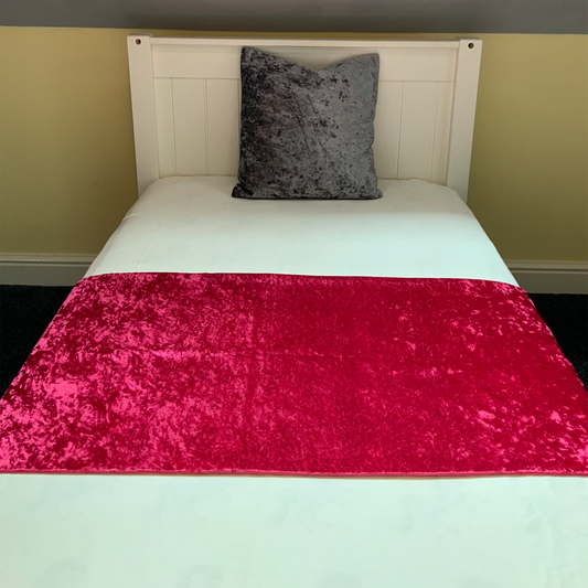 Handmade Crushed Velvet Bed Runner Throw Soft Feel Home Decor Sofa Cover Blanket