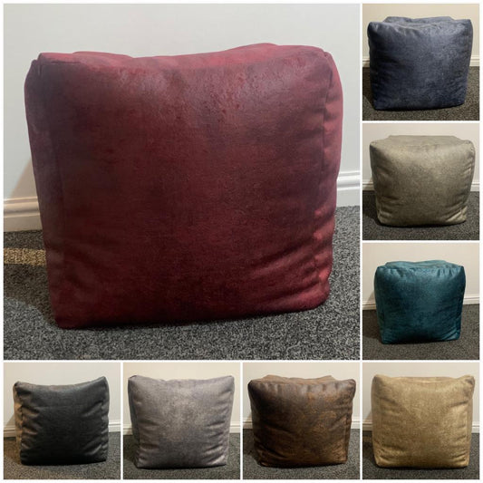 40cm Cube Bean Bag in Rustique Faux Leather