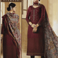 Seasons Lawn Cotton Maroon And Grey Asian Suit 10203